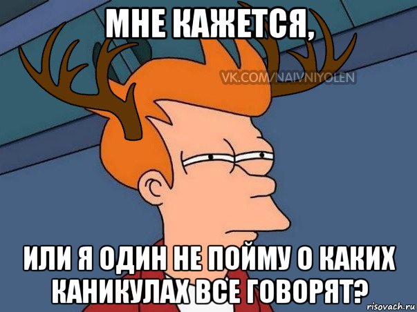 мне кажется, или я один не пойму о каких каникулах все говорят?, Мем  Подозрительный олень