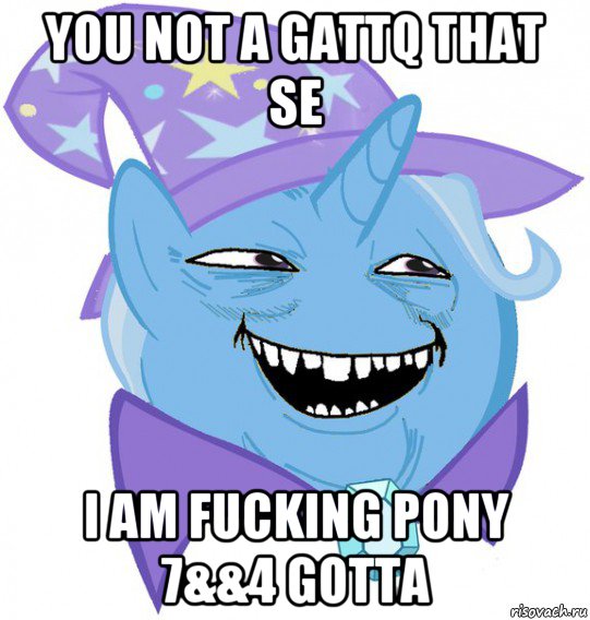 you not a gattq that se i am fucking pony 7&&4 gotta, Мем Пони 3