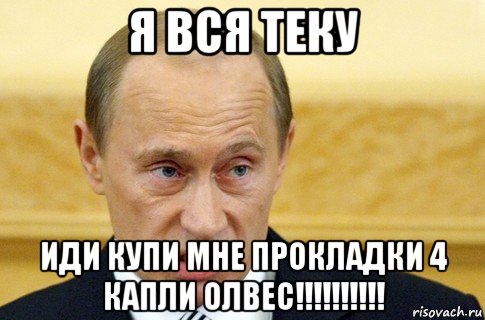 я вся теку иди купи мне прокладки 4 капли олвес!!!!!!!!!!, Мем путин