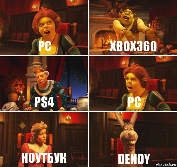 Pc xbox360 ps4 pc Ноутбук Dendy, Комикс  Шрек Фиона Гарольд Осел