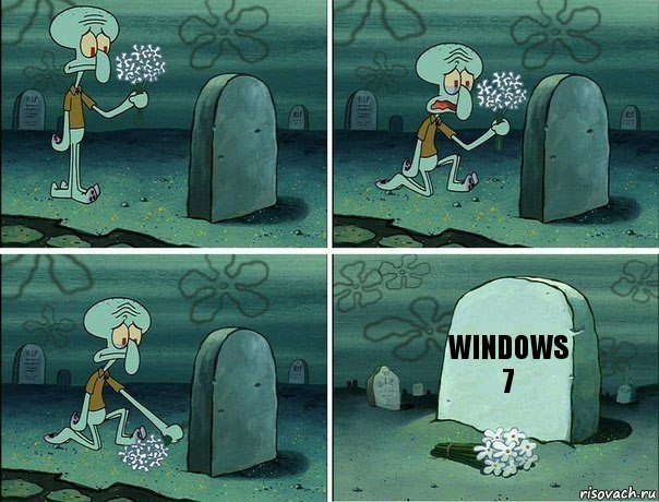 Windows 7, Комикс  Сквидвард хоронит