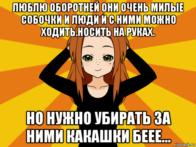 люблю оборотней они очень милые собочки и люди и с ними можно ходить.носить на руках. но нужно убирать за ними какашки беее..., Мем Типичный игрок кисекае