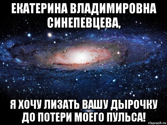 екатерина владимировна синепевцева, я хочу лизать вашу дырочку до потери моего пульса!, Мем Вселенная