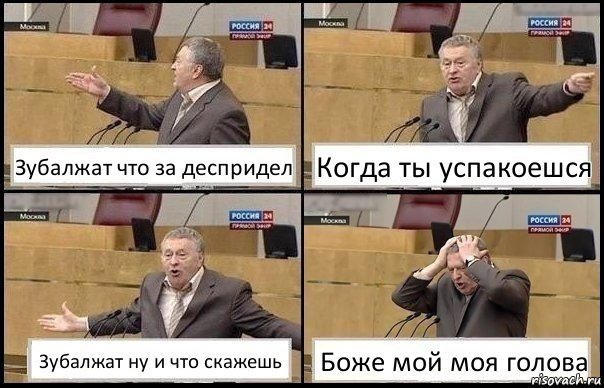 Зубалжат что за деспридел Когда ты успакоешся Зубалжат ну и что скажешь Боже мой моя голова, Комикс Жирик в шоке хватается за голову