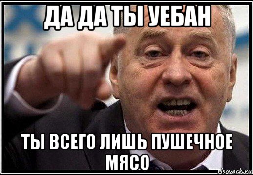 да да ты уебан ты всего лишь пушечное мясо