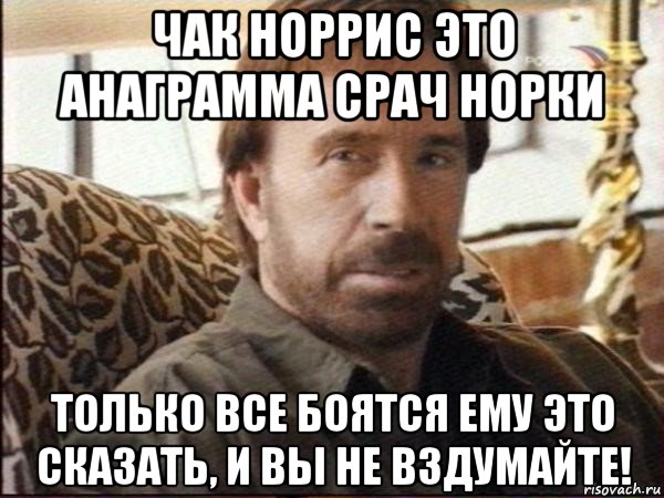 чак норрис это анаграмма срач норки только все боятся ему это сказать, и вы не вздумайте!, Мем чак норрис