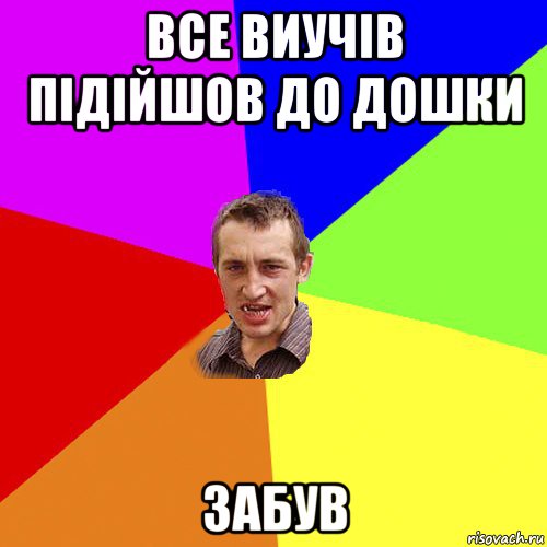 все виучів підійшов до дошки забув, Мем Чоткий паца