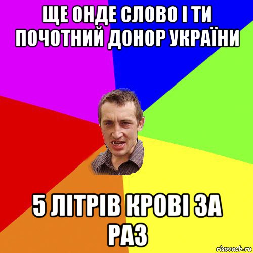 ще онде слово і ти почотний донор україни 5 літрів крові за раз, Мем Чоткий паца