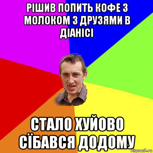 рішив попить кофе з молоком з друзями в діанісі стало хуйово сїбався додому, Мем Чоткий паца