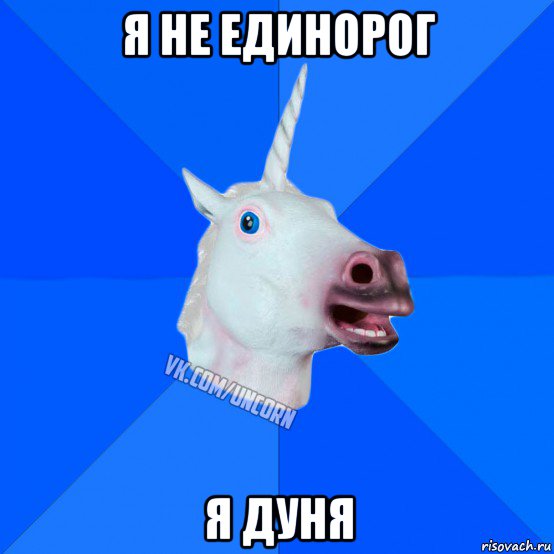 я не единорог я дуня, Мем Единорог