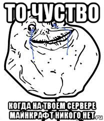 то чуство когда на твоем сервере майнкрафт никого нет, Мем Forever Alone