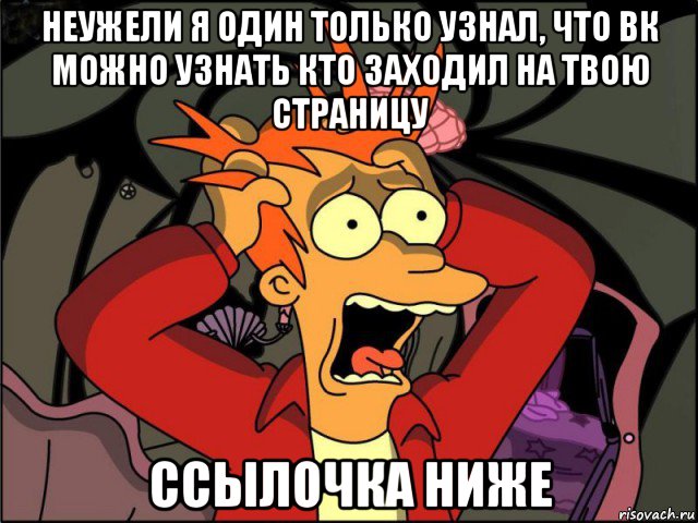 неужели я один только узнал, что вк можно узнать кто заходил на твою страницу ссылочка ниже, Мем Фрай в панике