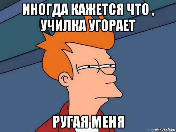 иногда кажется что , училка угорает ругая меня, Мем  Фрай (мне кажется или)