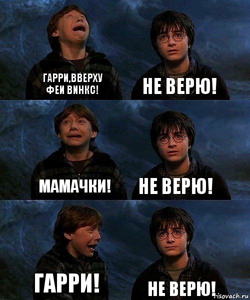 Гарри,вверху феи винкс! Не верю! Мамачки! Не верю! Гарри! НЕ ВЕРЮ!