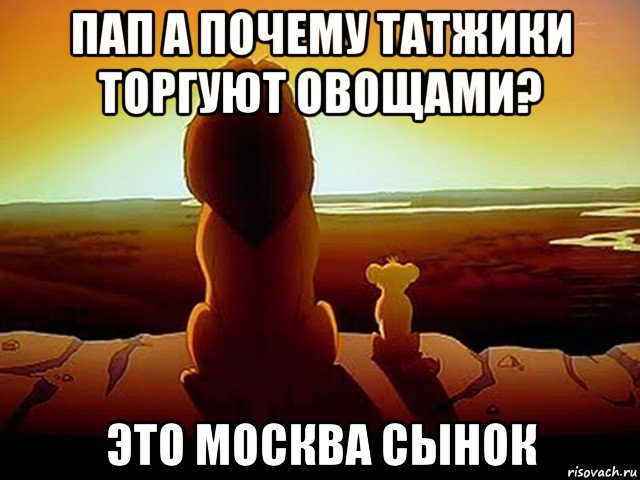 пап а почему татжики торгуют овощами? это москва сынок