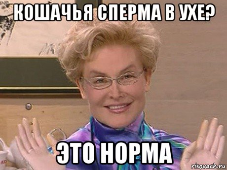 кошачья сперма в ухе? это норма, Мем Елена Малышева