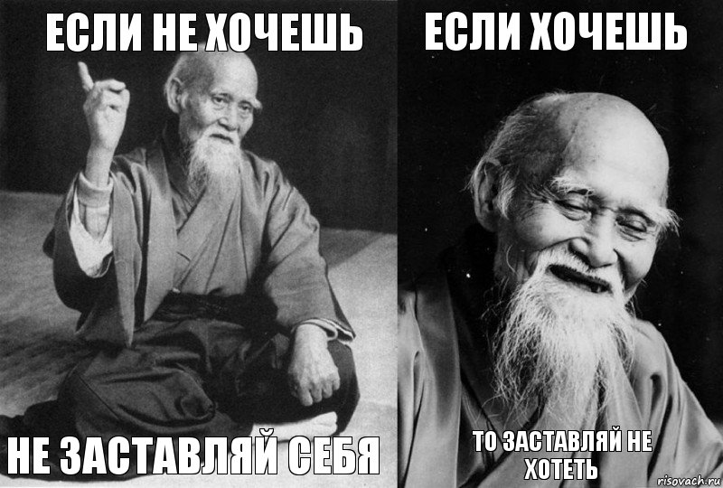 Если не хочешь Не заставляй себя Если хочешь То заставляй не хотеть, Комикс Мудрец-монах (4 зоны)