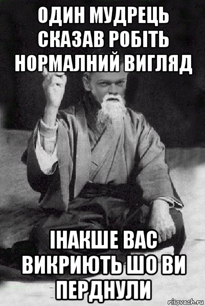 один мудрець сказав робіть нормалний вигляд інакше вас викриють шо ви перднули, Мем Мудрий Виталька