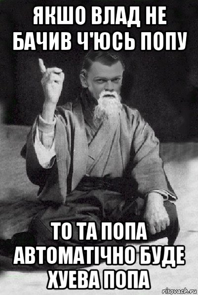 якшо влад не бачив ч'юсь попу то та попа автоматiчно буде хуева попа, Мем Мудрий Виталька