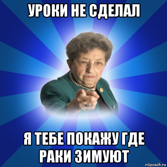 уроки не сделал я тебе покажу где раки зимуют, Мем Наталья Ивановна