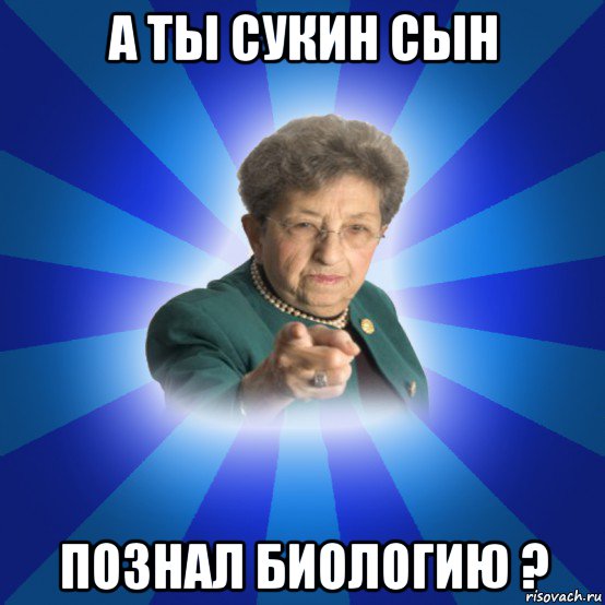 а ты сукин сын познал биологию ?, Мем Наталья Ивановна