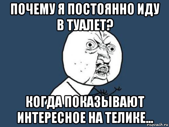 почему я постоянно иду в туалет? когда показывают интересное на телике..., Мем Ну почему