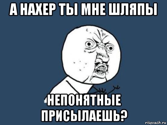 а нахер ты мне шляпы непонятные присылаешь?, Мем Ну почему