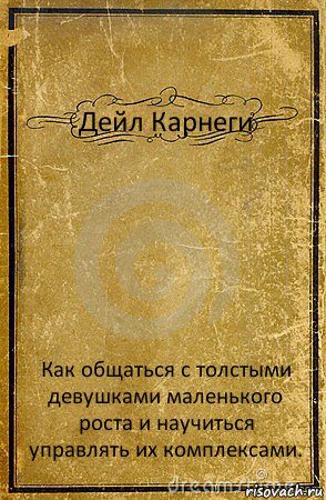 Дейл Карнеги Как общаться с толстыми девушками маленького роста и научиться управлять их комплексами., Комикс обложка книги