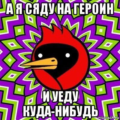 а я сяду на героин и уеду куда-нибудь, Мем Омская птица