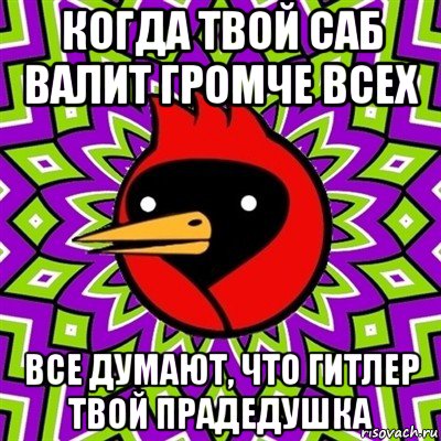 когда твой саб валит громче всех все думают, что гитлер твой прадедушка, Мем Омская птица