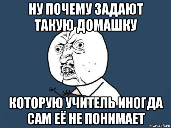 ну почему задают такую домашку которую учитель иногда сам её не понимает, Мем  почему мем