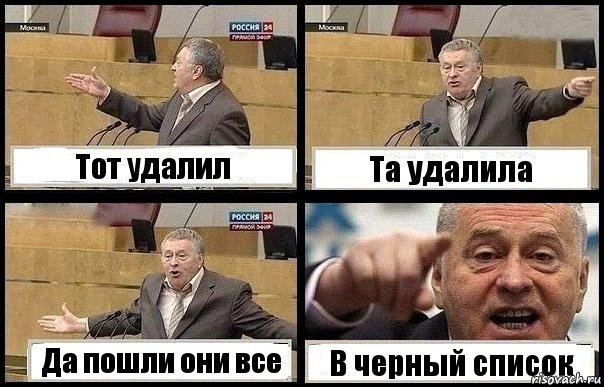 Тот удалил Та удалила Да пошли они все В черный список, Комикс с Жириновским