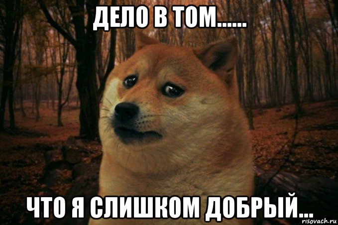 дело в том...... что я слишком добрый..., Мем SAD DOGE