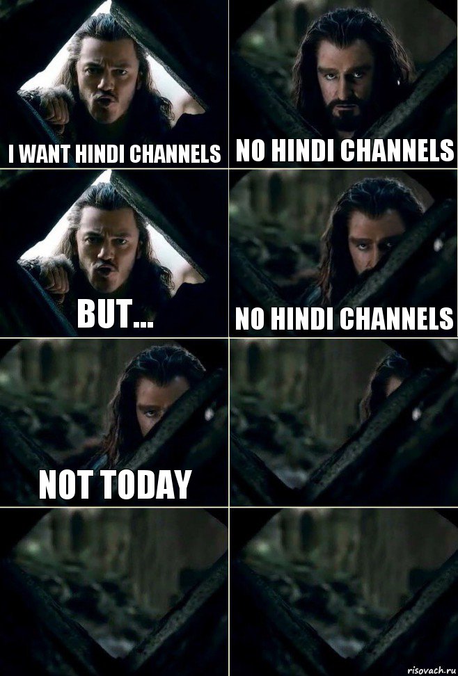 I want hindi channels no hindi channels but... no hindi channels not today   , Комикс  Стой но ты же обещал