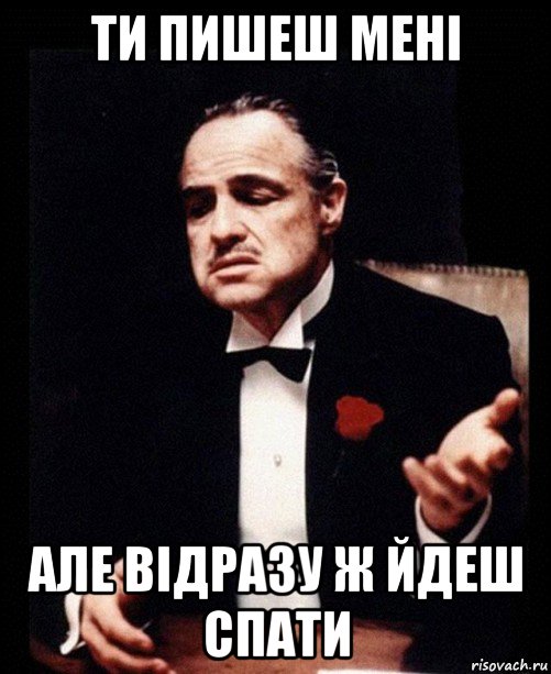 ти пишеш мені але відразу ж йдеш спати, Мем ты делаешь это без уважения