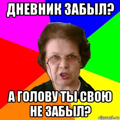 дневник забыл? а голову ты свою не забыл?, Мем Типичная училка