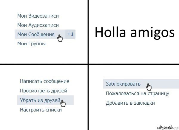 Holla amigos, Комикс  Удалить из друзей