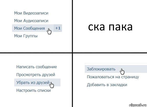 ска пака, Комикс  Удалить из друзей