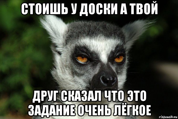 стоишь у доски а твой друг сказал что это задание очень лёгкое, Мем   Я збагоен