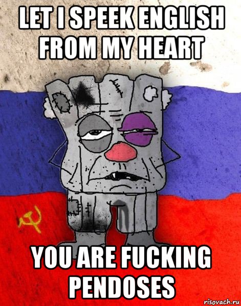 let i speek english from my heart you are fucking pendoses, Мем Ватник