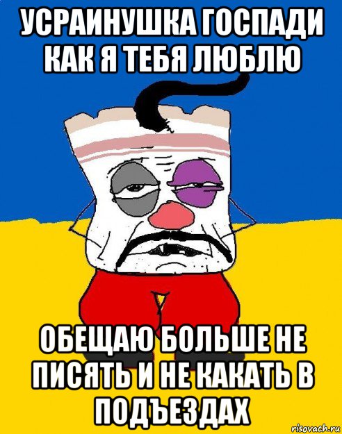 усраинушка госпади как я тебя люблю обещаю больше не писять и не какать в подъездах, Мем Западенец - тухлое сало