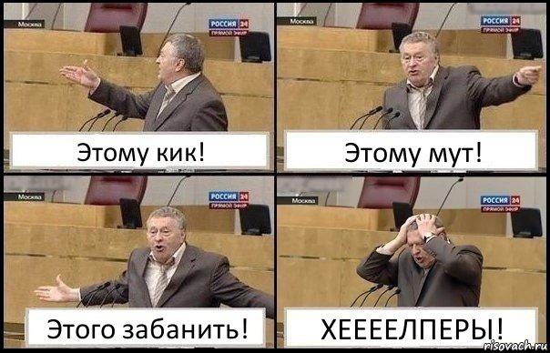 Этому кик! Этому мут! Этого забанить! ХЕЕЕЕЛПЕРЫ!