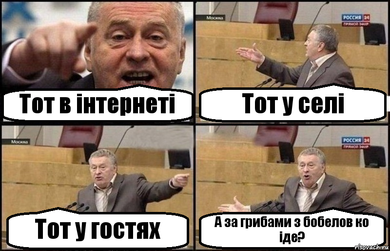 Тот в інтернеті Тот у селі Тот у гостях А за грибами з бобелов ко іде?, Комикс Жириновский