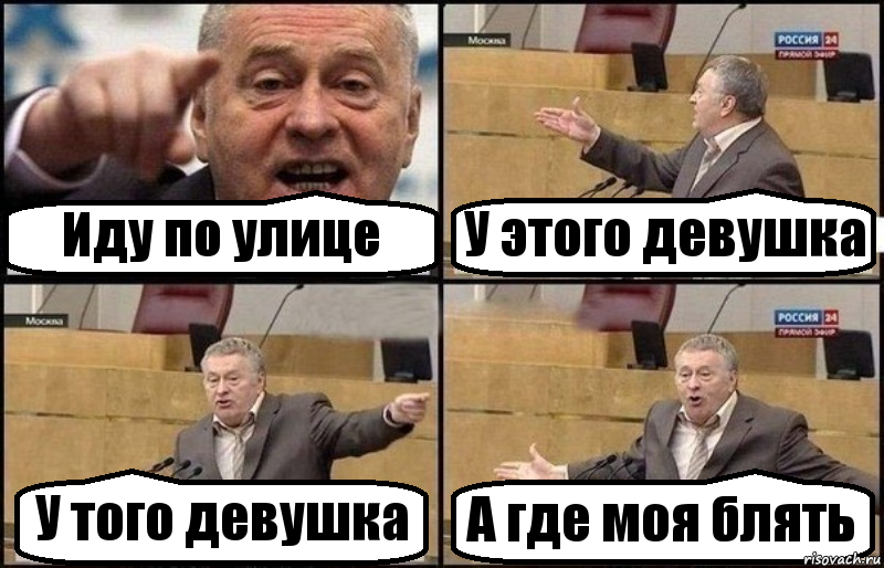 Иду по улице У этого девушка У того девушка А где моя блять, Комикс Жириновский