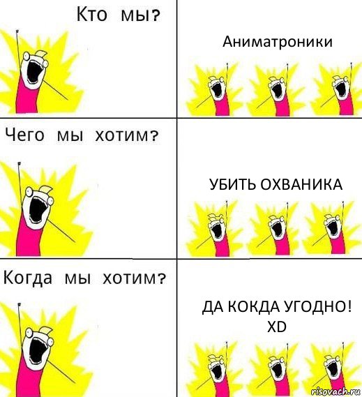 Аниматроники убить охваника ДА КОКДА УГОДНО! xd, Комикс Что мы хотим