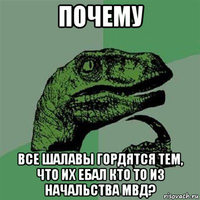 почему все шалавы гордятся тем, что их ебал кто то из начальства мвд?, Мем Филосораптор