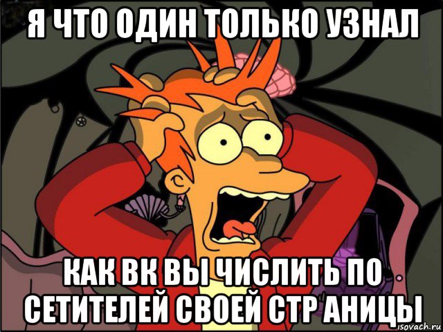 я что один только узнал как вк вы числить по сетителей своей стр аницы, Мем Фрай в панике