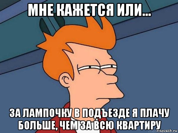 мне кажется или... за лампочку в подъезде я плачу больше, чем за всю квартиру, Мем  Фрай (мне кажется или)