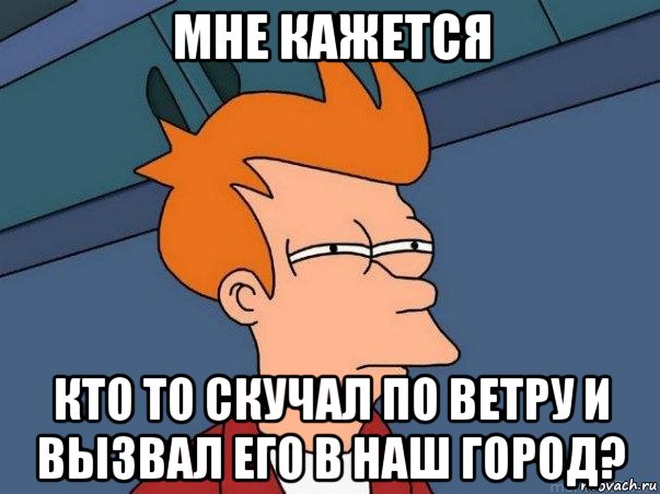 мне кажется кто то скучал по ветру и вызвал его в наш город?, Мем  Фрай (мне кажется или)