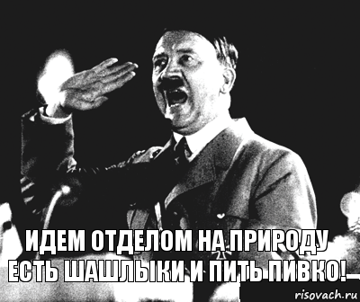 идем отделом на природу есть шашлыки и пить пивко!, Комикс Гитлер